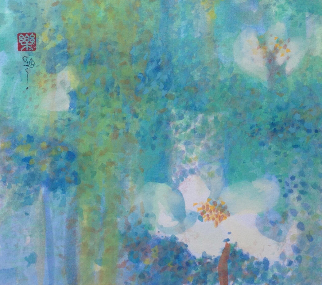 SOLD © 2021 Tusche & Gouache auf Reispapier 24x27cm