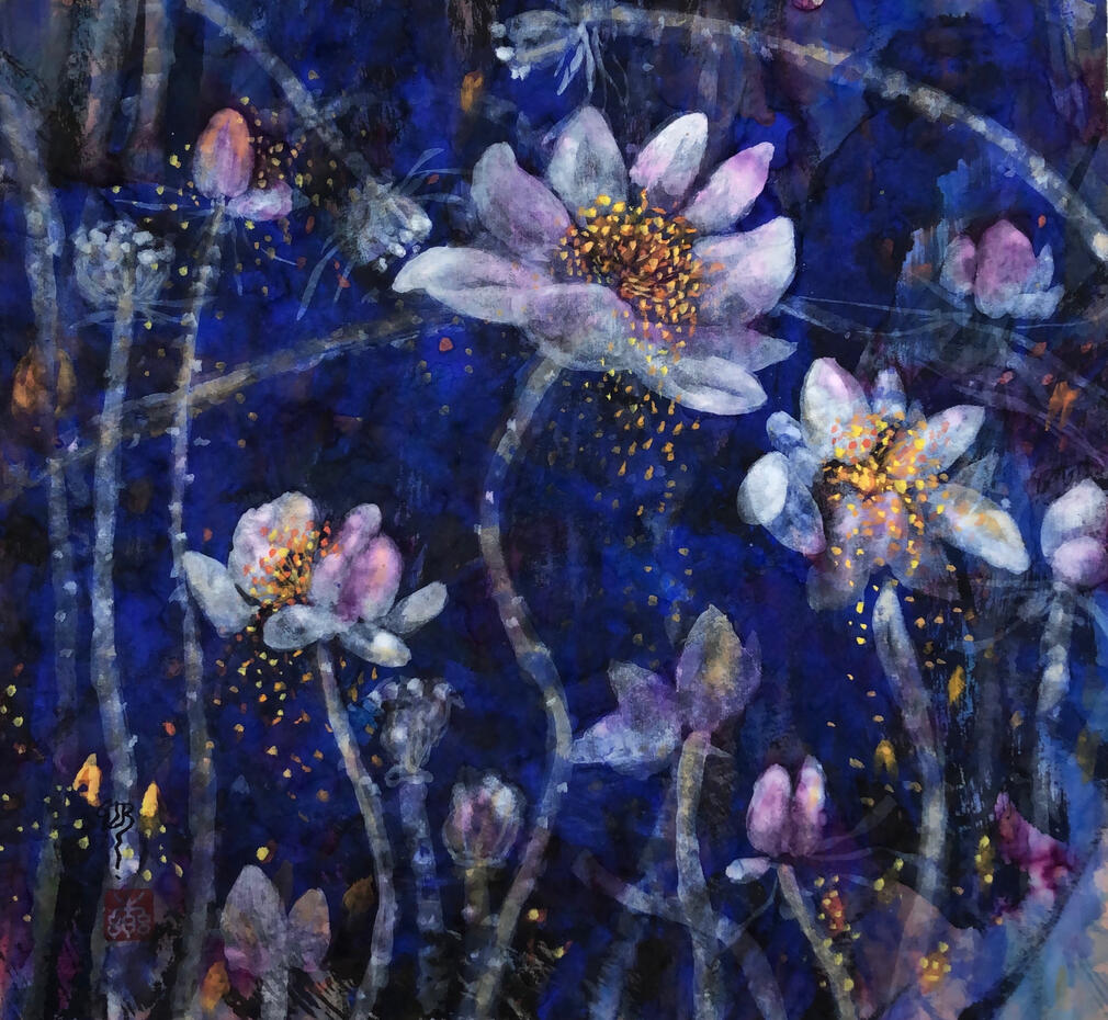 © 2023 Tusche & Gouache auf Reispapier 32 x 36 cm